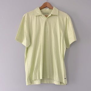Vineyard vines Martha’s Vineyard lime green white stripe short sleeve polo shirt